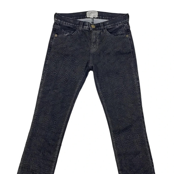Current/Elliot Jeans Harlem Coated True Eighties Skinny Denim Black 26 or 0 - Picture 2 of 12